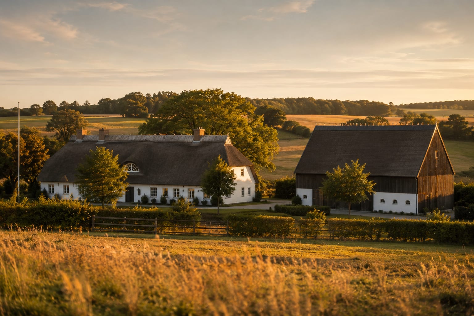 Hof Lindenhain mit Weideflächen in Mecklenburg