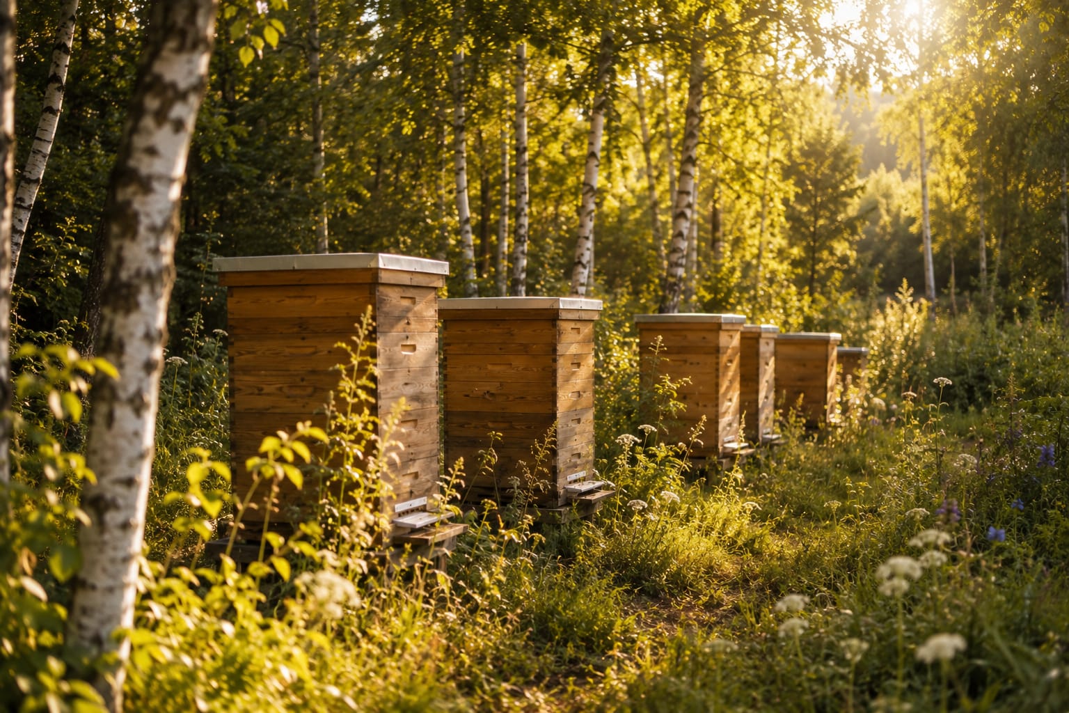 Imkerei im Wald — Bienenstöcke in einer Berliner Waldlichtung